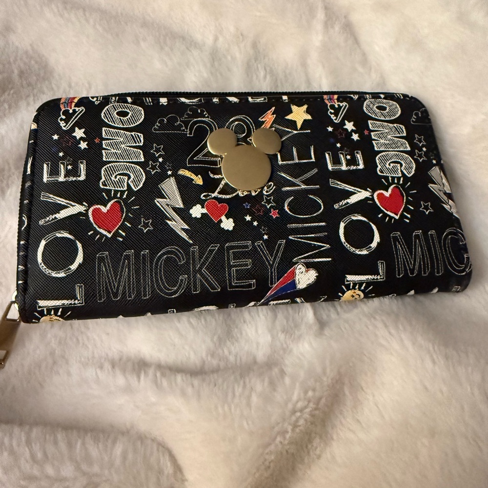 Disney Black Mickey Mouse Wallet and Free Small Mickey Mouse Pouch
